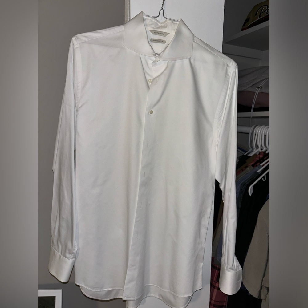 White SuitSupply Egyptian Cotton Dress Shirt